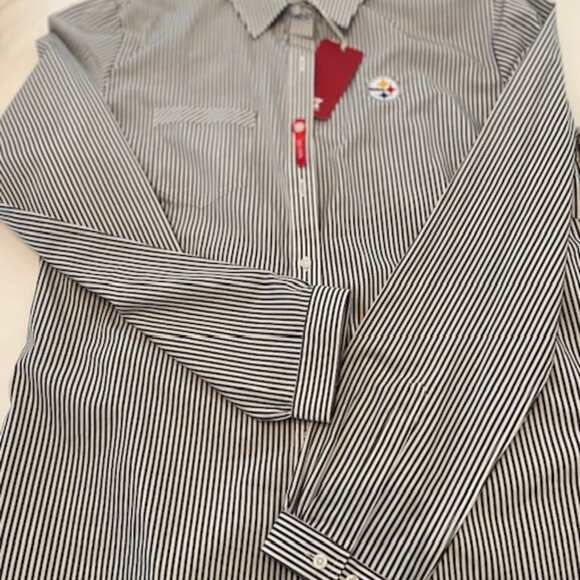 Cutter & Buck Women’s Steeler (XL)  Long Sleeve Pinstripe Blouse - Picture 3 of 7
